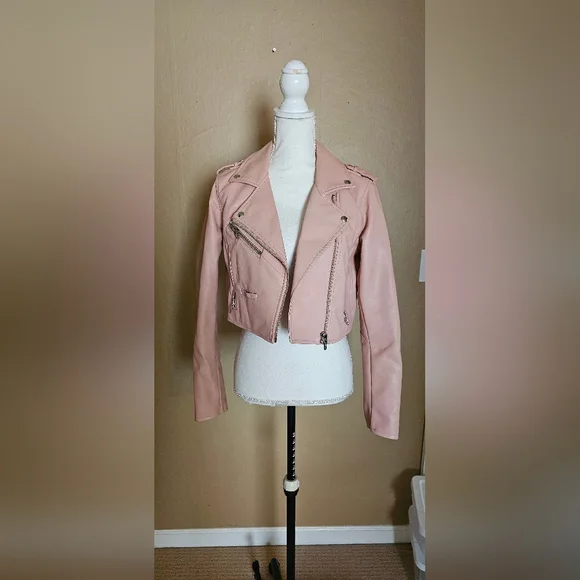 Women's Blank NYC Pink Moto Jacket - Picture 6 of 14